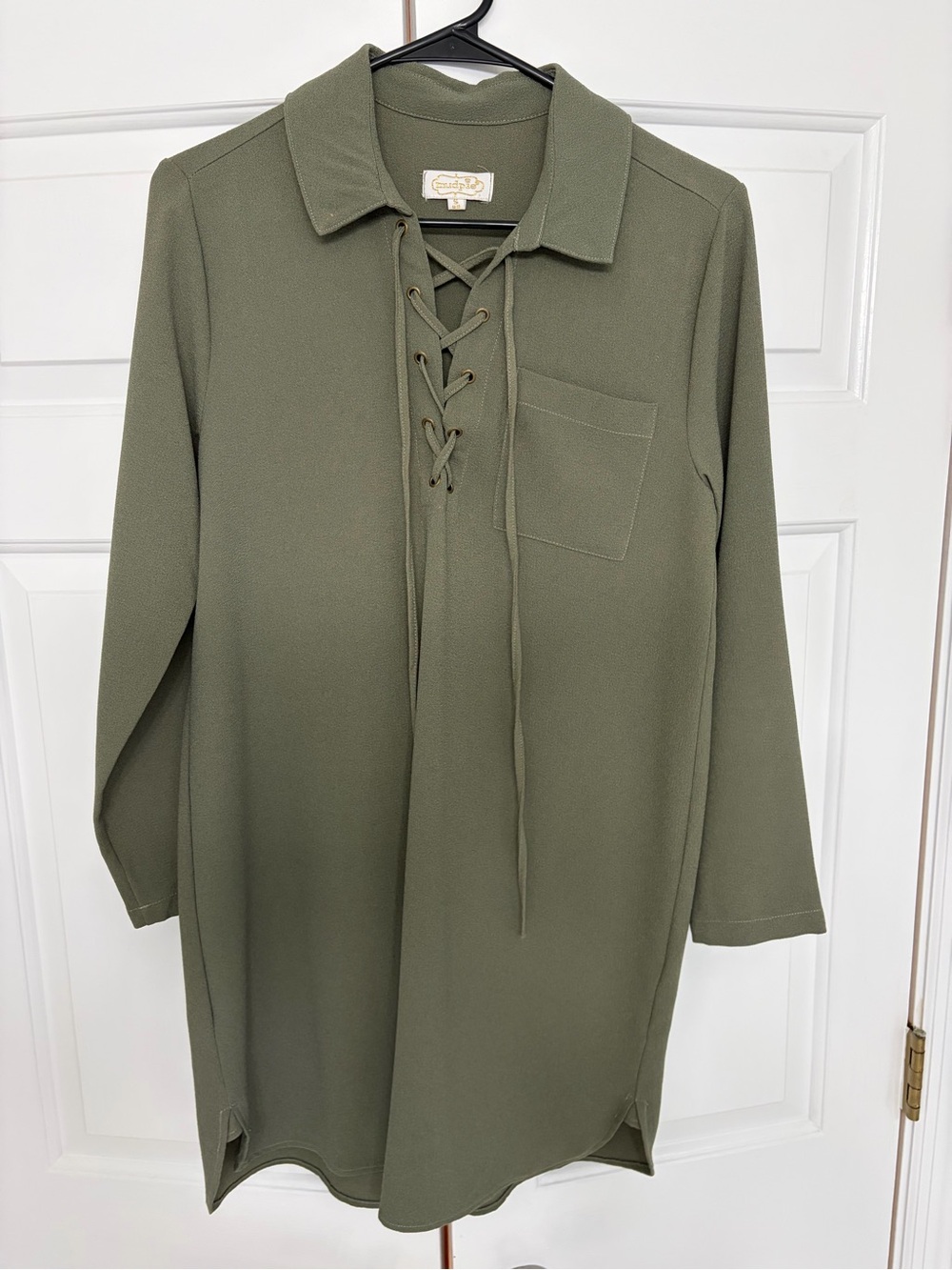 Mud Pie Olive Green Lace-Up Shirt